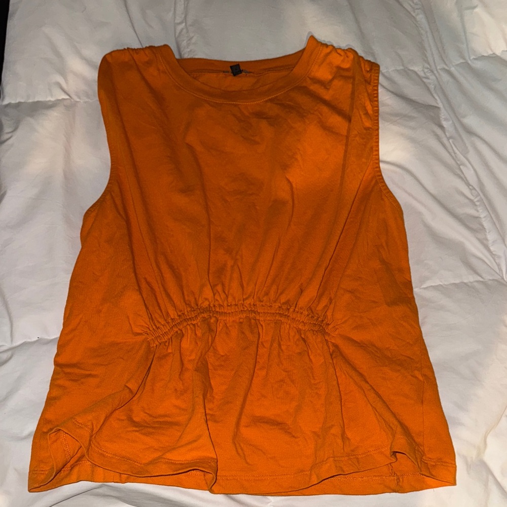 Express Bold Orange Sleeveless Tee